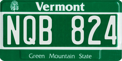 VT license plate NQB824