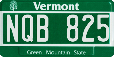 VT license plate NQB825