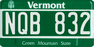 VT license plate NQB832