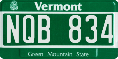 VT license plate NQB834