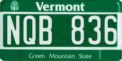 VT license plate NQB836