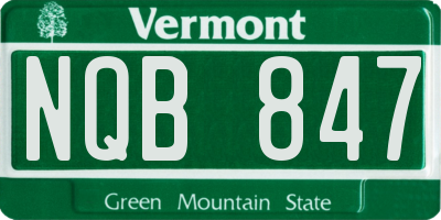 VT license plate NQB847