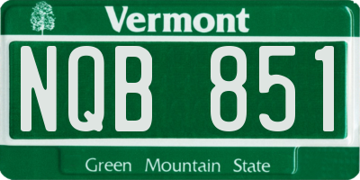 VT license plate NQB851