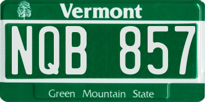 VT license plate NQB857