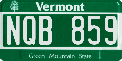 VT license plate NQB859