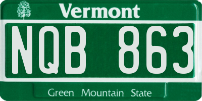 VT license plate NQB863