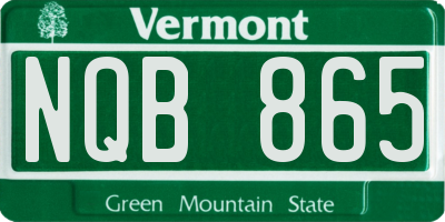 VT license plate NQB865