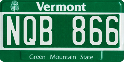 VT license plate NQB866