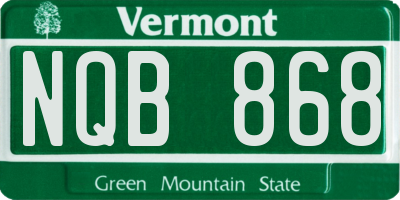 VT license plate NQB868