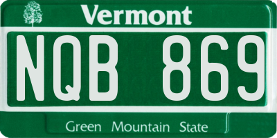 VT license plate NQB869