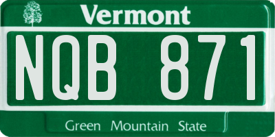 VT license plate NQB871