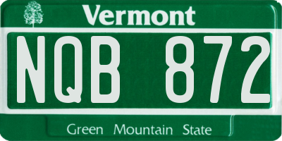 VT license plate NQB872