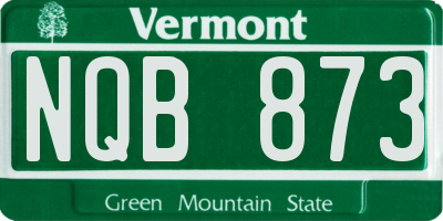 VT license plate NQB873