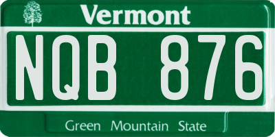 VT license plate NQB876