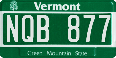 VT license plate NQB877