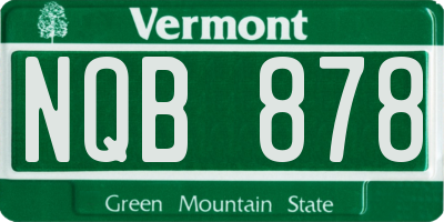 VT license plate NQB878