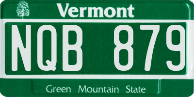 VT license plate NQB879