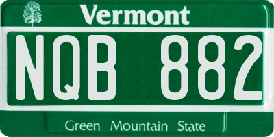 VT license plate NQB882