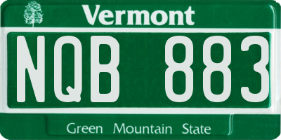 VT license plate NQB883