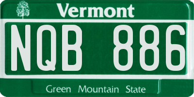VT license plate NQB886