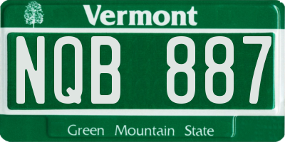 VT license plate NQB887