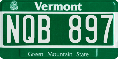 VT license plate NQB897