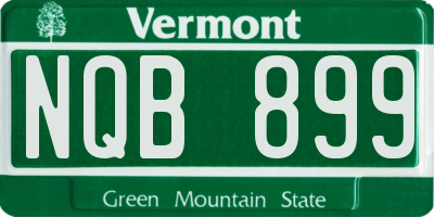 VT license plate NQB899