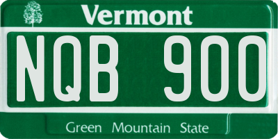 VT license plate NQB900