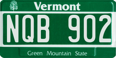VT license plate NQB902
