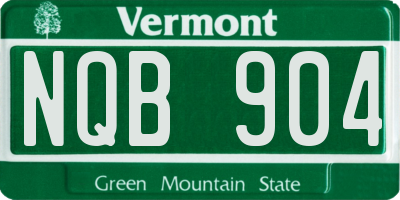 VT license plate NQB904