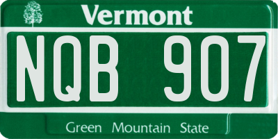 VT license plate NQB907