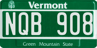 VT license plate NQB908