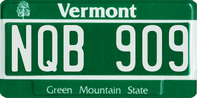 VT license plate NQB909