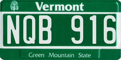 VT license plate NQB916