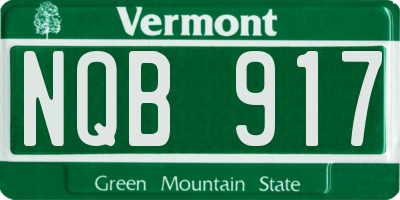 VT license plate NQB917