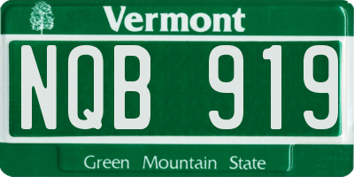 VT license plate NQB919
