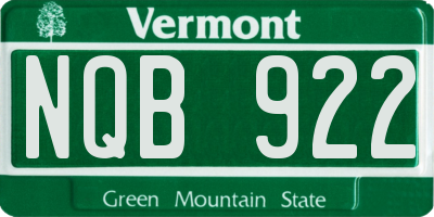 VT license plate NQB922