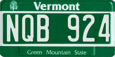 VT license plate NQB924