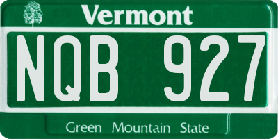 VT license plate NQB927