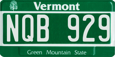 VT license plate NQB929