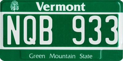 VT license plate NQB933