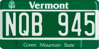 VT license plate NQB945