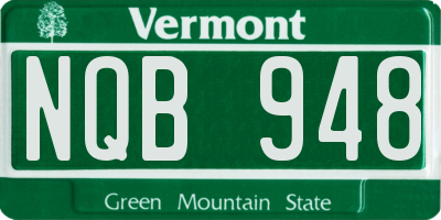VT license plate NQB948