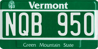 VT license plate NQB950
