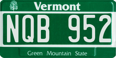 VT license plate NQB952