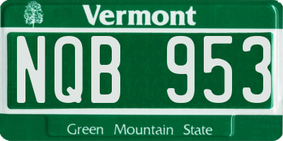 VT license plate NQB953