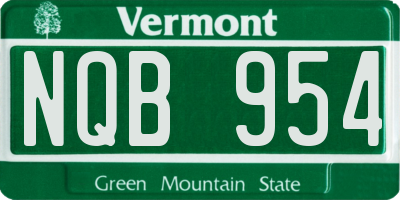 VT license plate NQB954