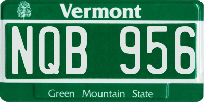 VT license plate NQB956