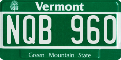 VT license plate NQB960