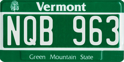 VT license plate NQB963
